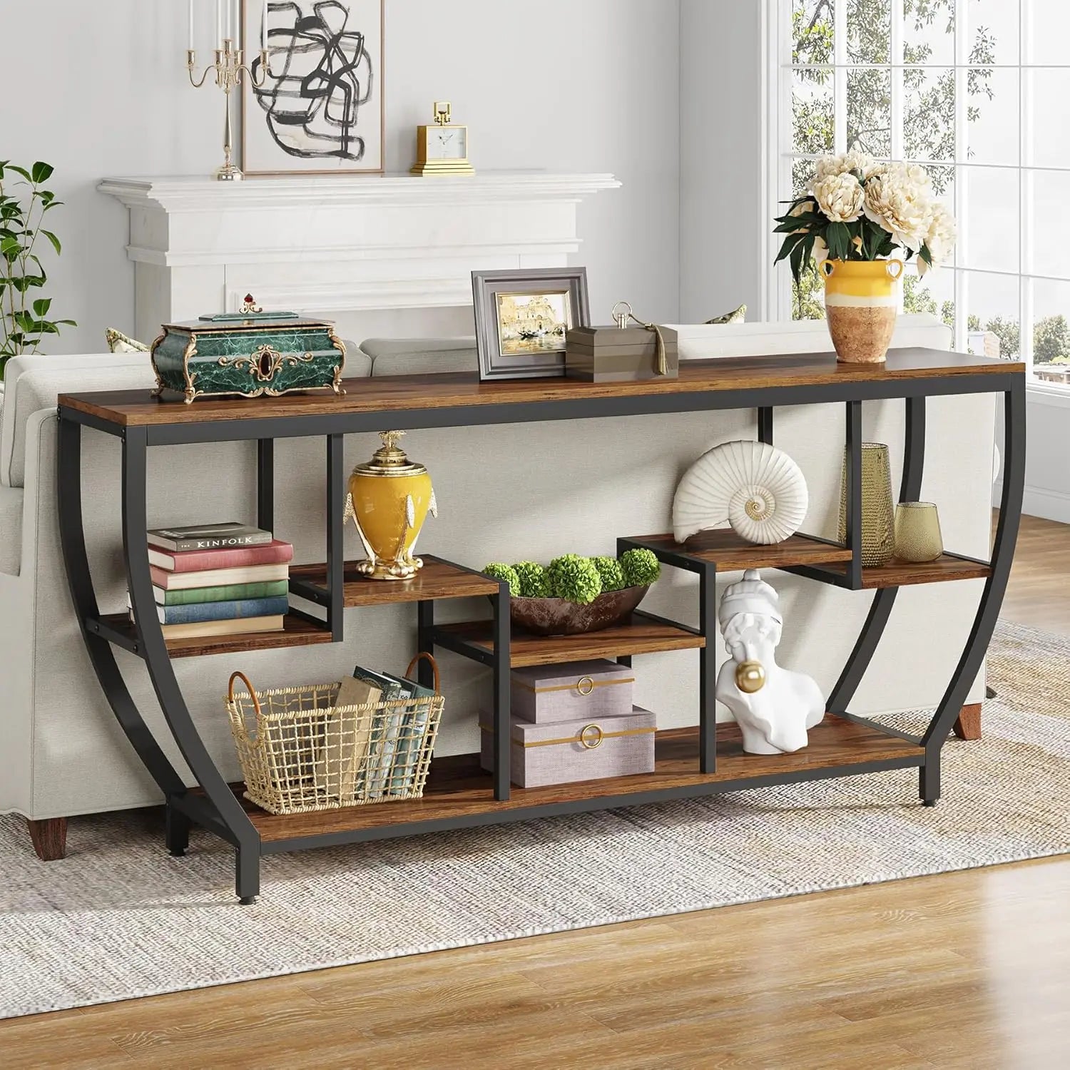 Sofa Table with Shelves,Console Table with Storage,Entryway Table TV Stand, Behind Couch Table Accent Tables for Living Room