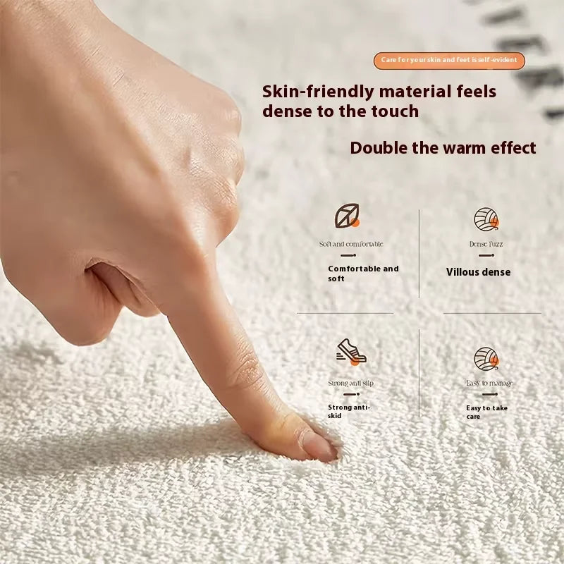 Cartoon Imitation Cashmere Floor Mat Irregular Living Room Anti-Slip Rug Bedroom Stain-Resistant Decorative Rug