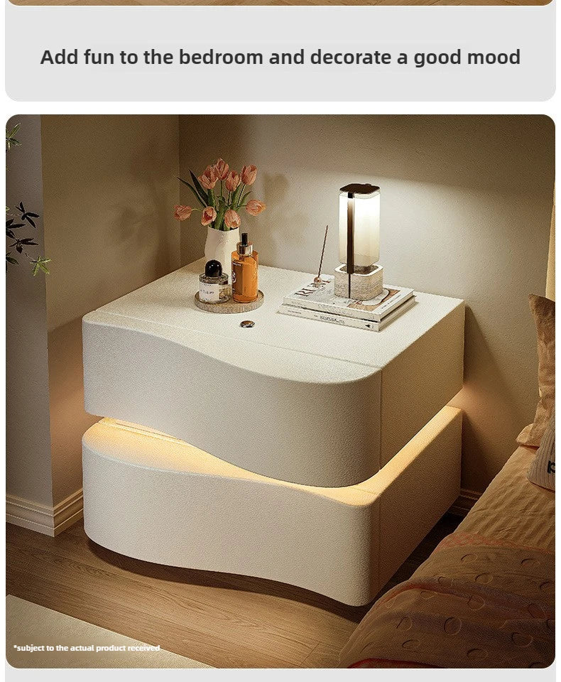 Smart bedside table Creative storage cabinet Bread cabinet Modern simple household bedroom Bedside cabinet Cabinet with lamp