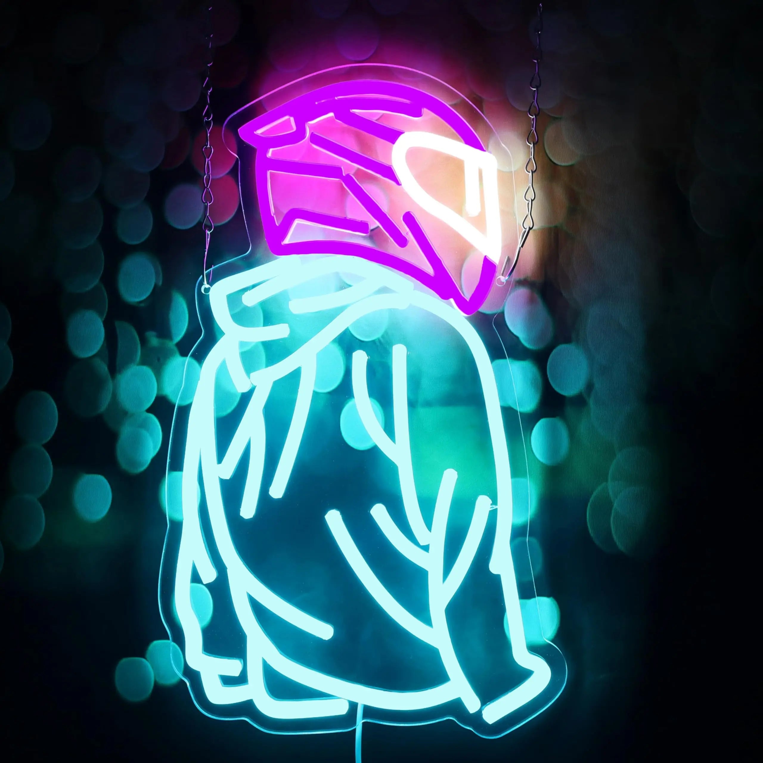 Motorcyclist Neon Sign with Dimmable Motorcycle Helmet LED Light Up for Wall Garage Man Cave Game Room Motorcycle Fan Gift