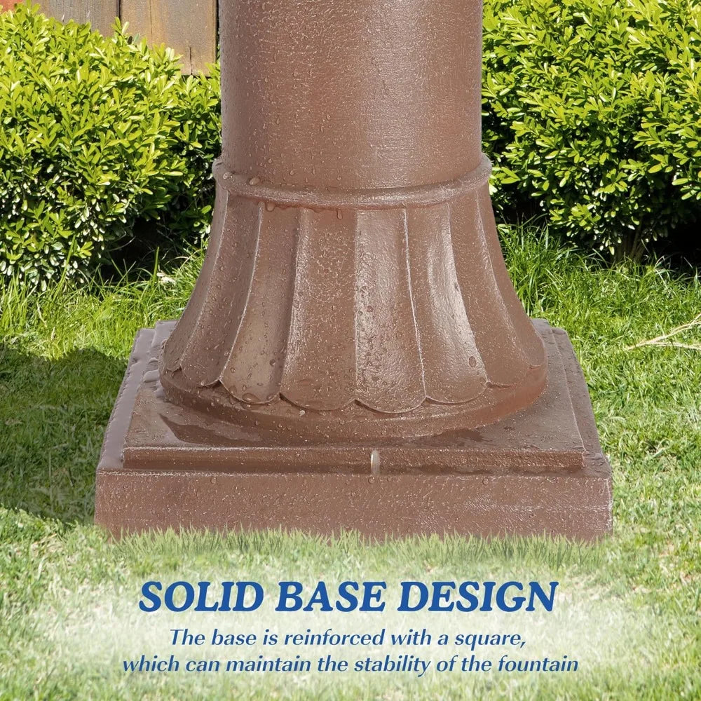 Italian Outdoor Water Fountains Garden Decor, 48.4''H Fountains and Waterfalls Outside, Large Cascading Indoor Floor-Standing