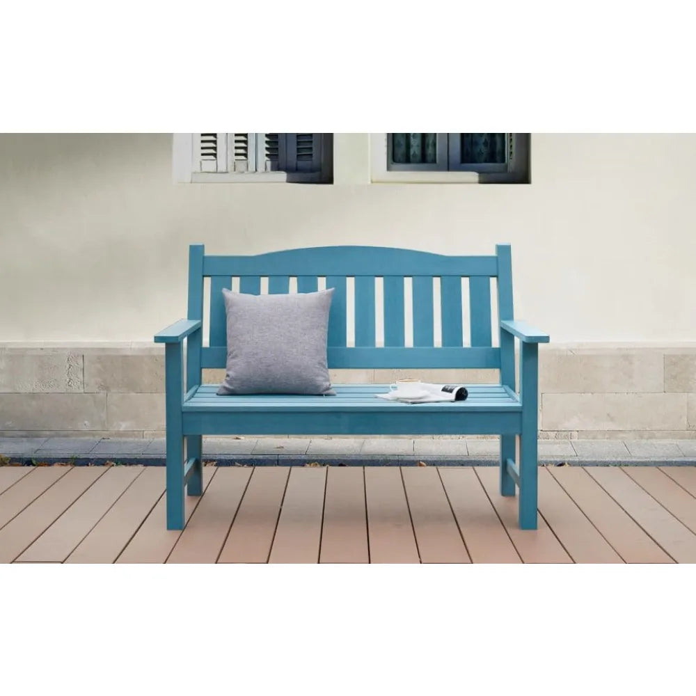 2-Person Outdoor Memorial Bench, All-Weather Poly Lumber Garden Bench, Rot-Resistant Outdoor Patio Bench for Park,Porch,and Chu