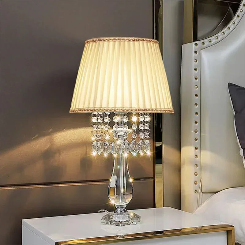 Contemporary Crystal Table Lamp Luxurious Living Room Bedroom Study LED Originality Bedside Desk Light