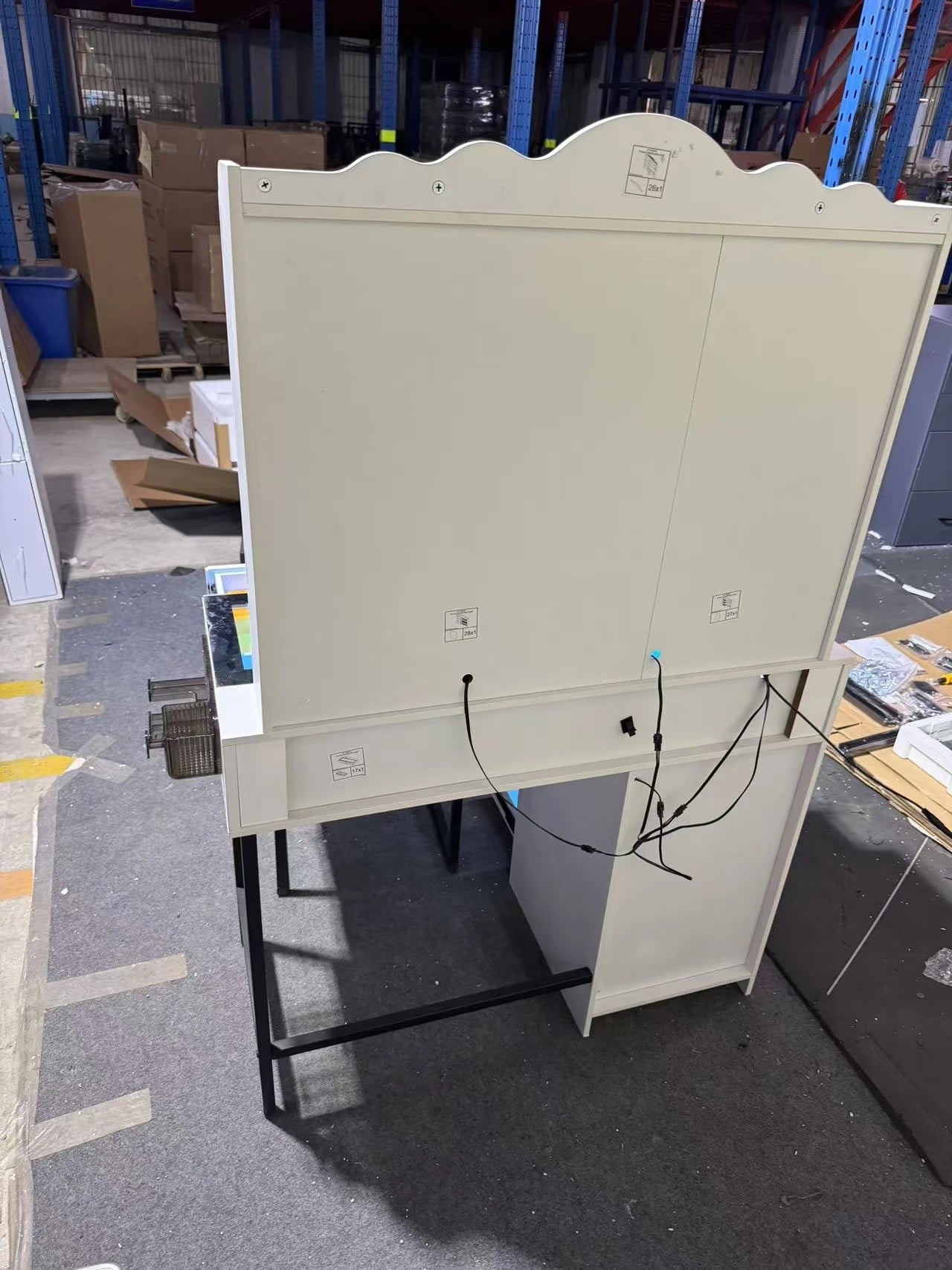 JDPAG RGB Vanity Desk with Sliding Mirror and Lights, LED Makeup Vanity with Charging Station, Glass Top Vanitys Dressing Table