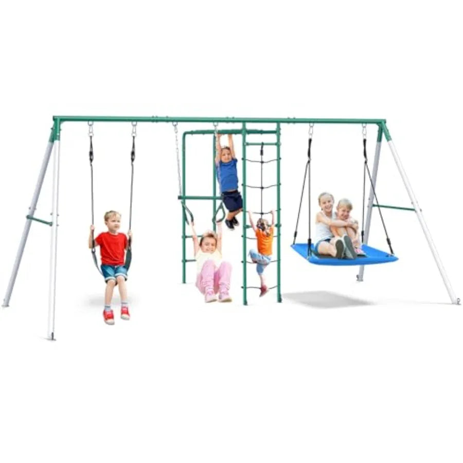 Outdoor Backyard Playset for Kids – Monkey Bars Swing & Climbing Set