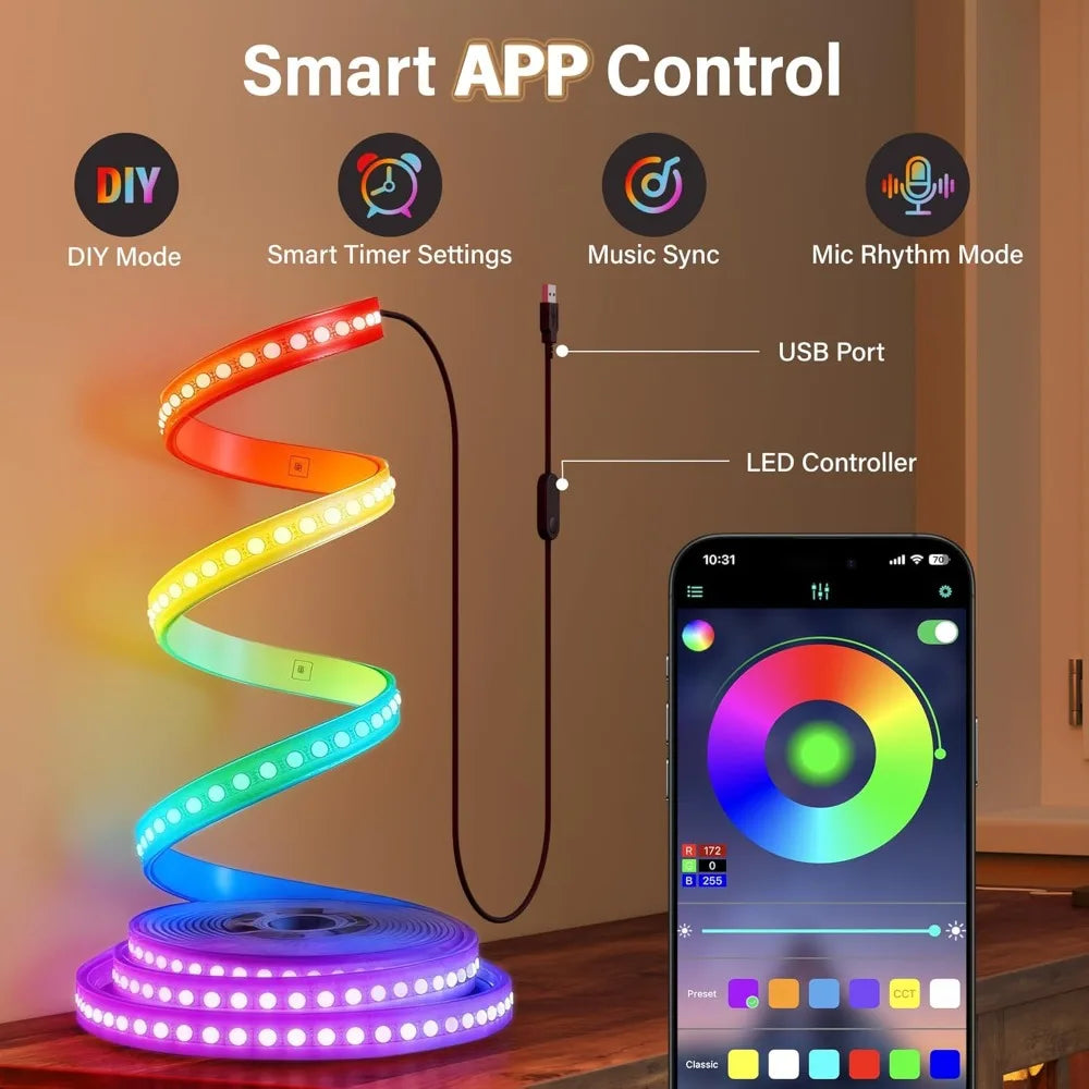 Farmhouse LED TV Stand with Power Outlet,for Televisions up to 65 Inches,Wood Entertainment Center with Glass Door Storage