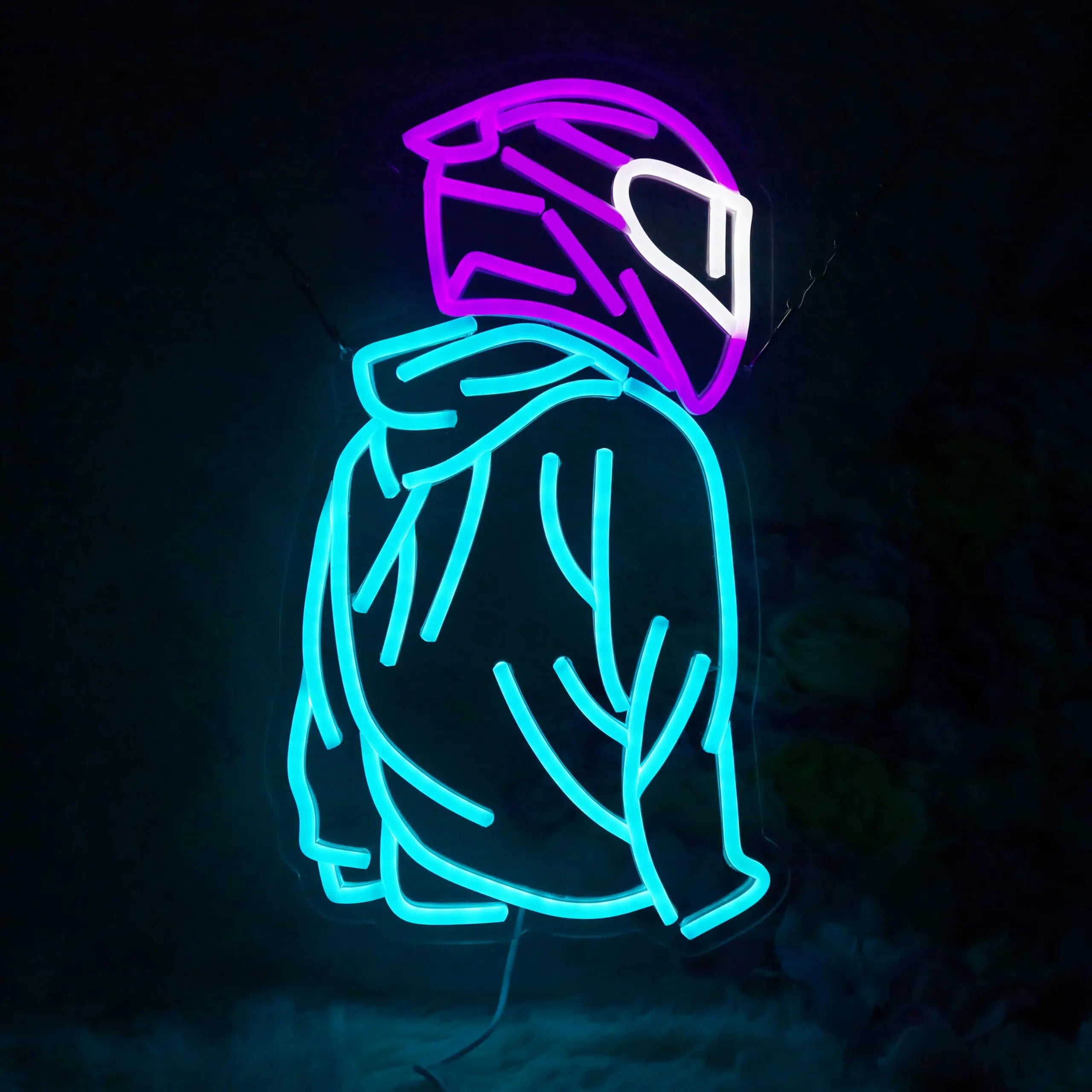 Motorcyclist Neon Sign with Dimmable Motorcycle Helmet LED Light Up for Wall Garage Man Cave Game Room Motorcycle Fan Gift