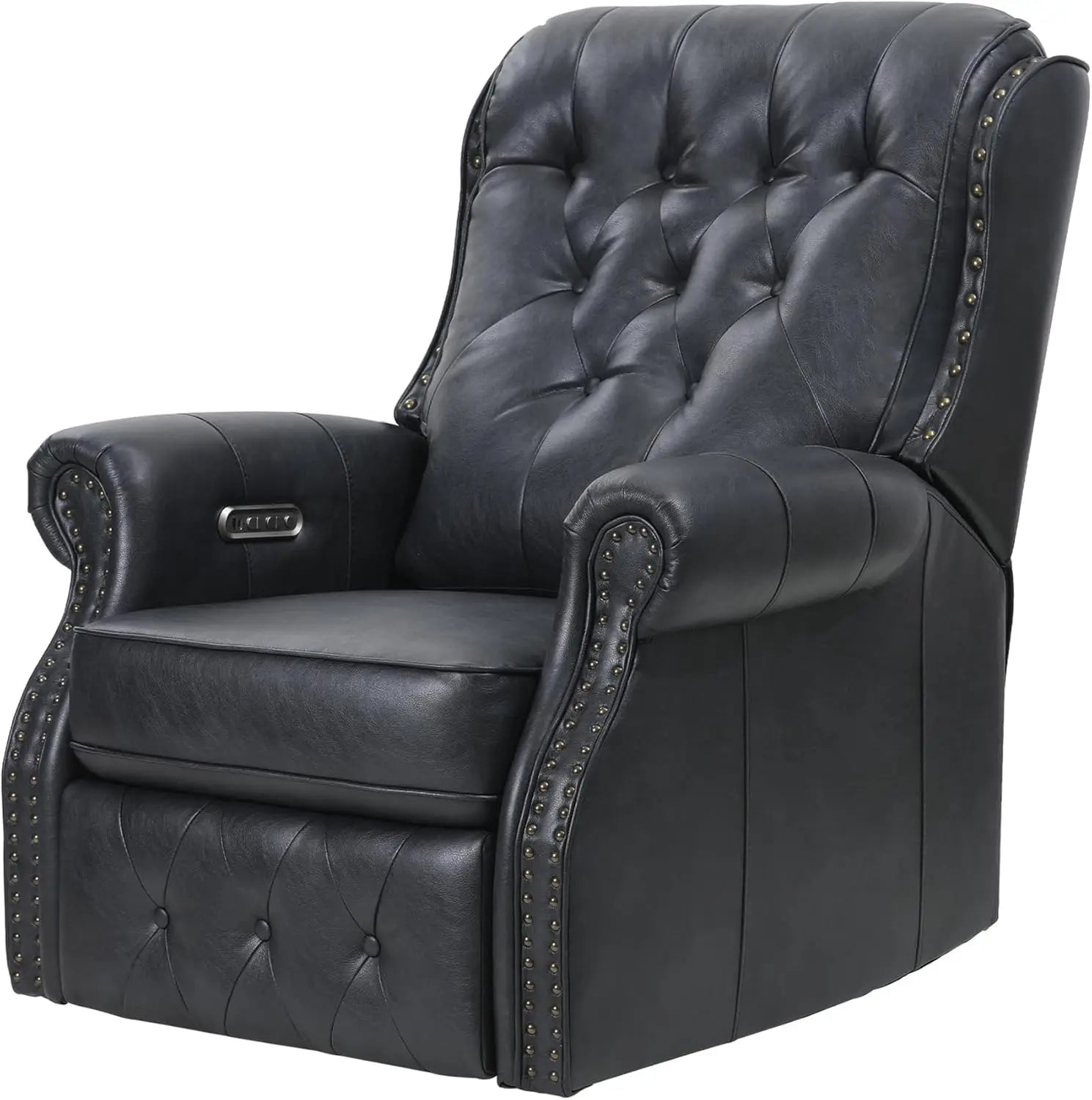Dual Motor Lay Flat Power Recliner Chair, Mid Century Wingback Recliner with Independent Adjustable Backrest and Extended