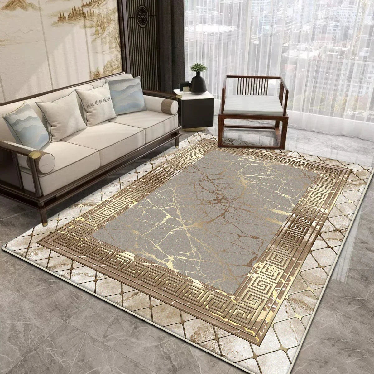 Minimalist Area Rug for Living Room Lounge Large Soft Carpet Non-Slip Machine Washable