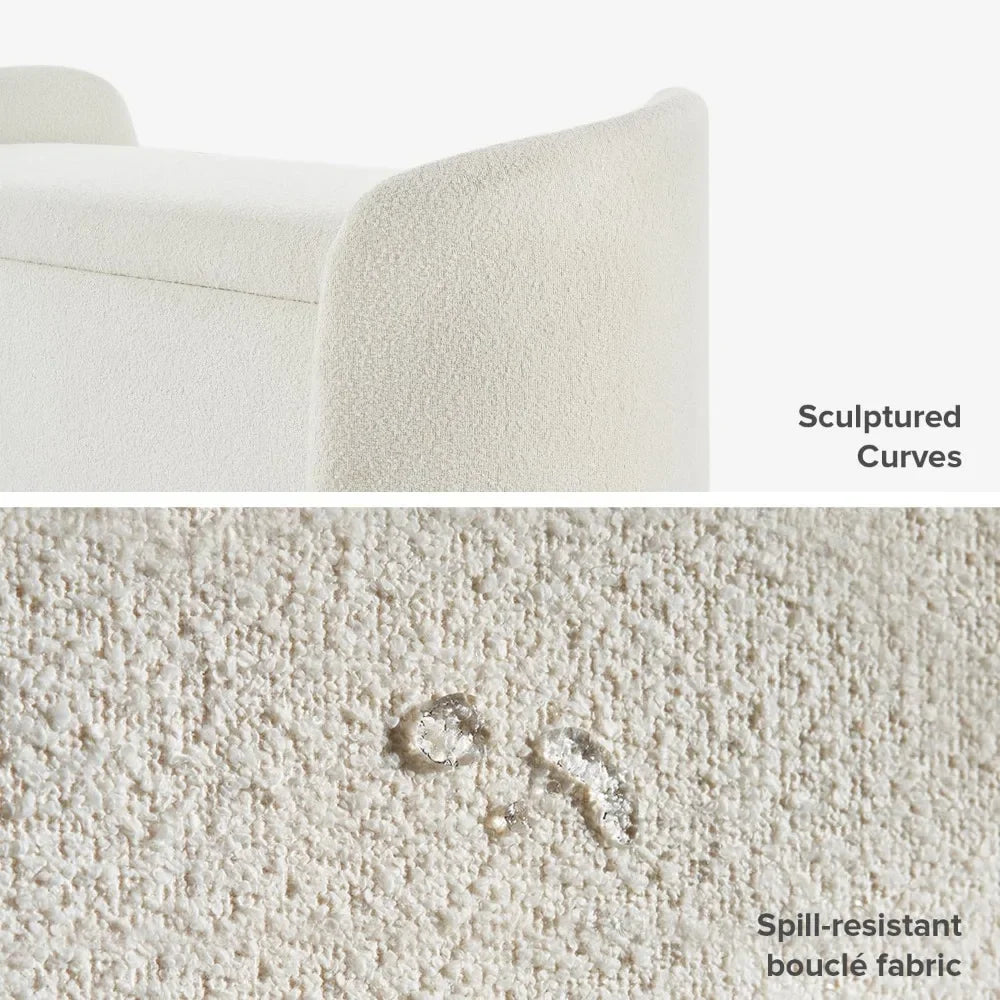 Ottoman Storage Bench – 51″ Curved End-of-Bed & Window Seat