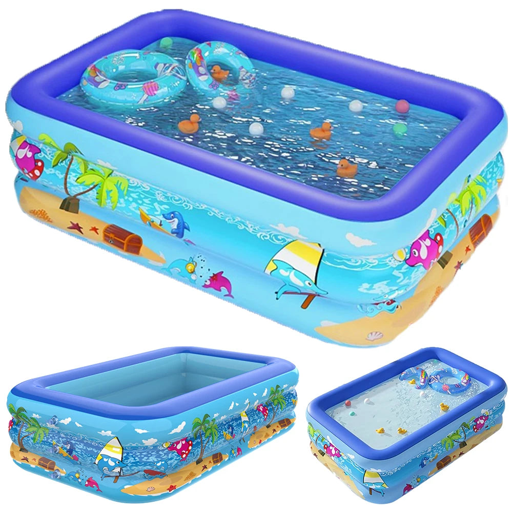Inflatable PVC Framed Swimming Pool – Cartoon Pattern Toddler Pool