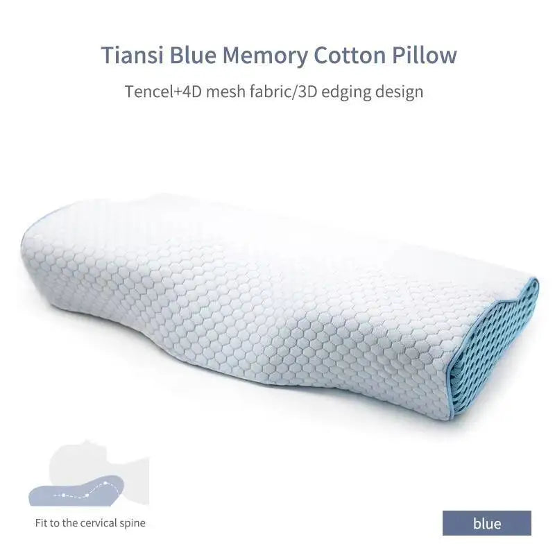 Comfortable Wave Shaped New Memory Foam Pillow Neck Supports Bed Pillow Cervical Contour for Sleep Targeted on Neck Region