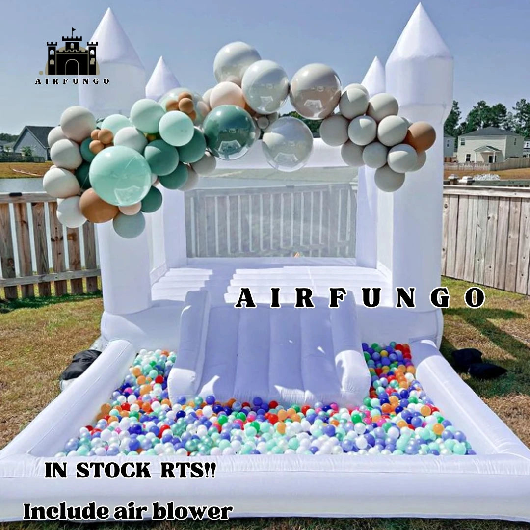 Kids Soft Play Bounce House with Slide & Ball Pit – 9×9×7 ft Inflatable Bouncy Castle