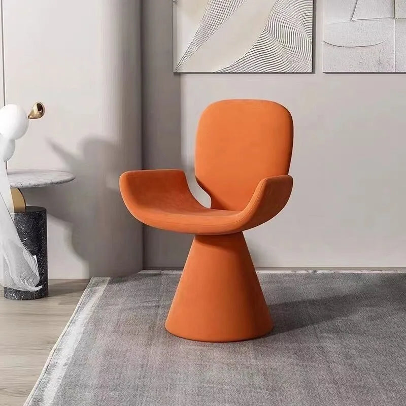 Nordic Solid Wood Swivel Accent Chair – Portable Armchair with Backrest