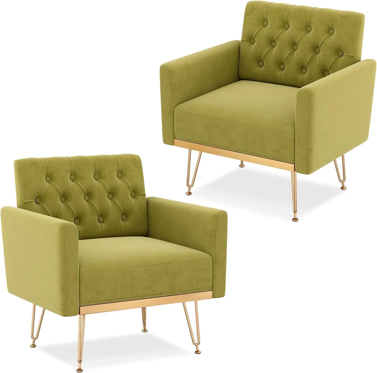 Mid-Century Modern Velvet Accent Chair – Oversized Upholstered Reading Armchair