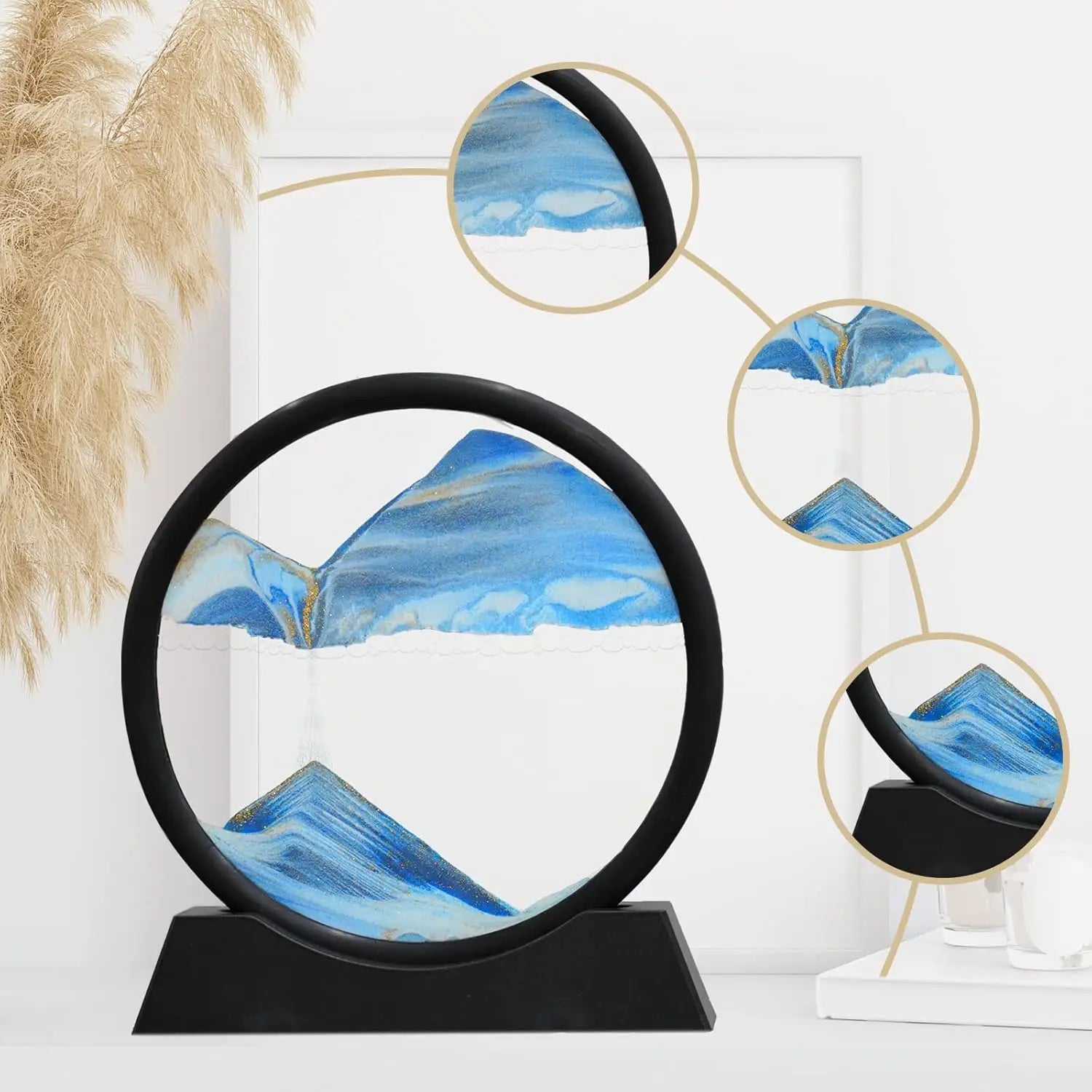 3D Hourglass Quicksand Moving Sand Art Picture Round Glass Deep Sea Sandscape Craft Flowing Painting Office Home Decor Gift New