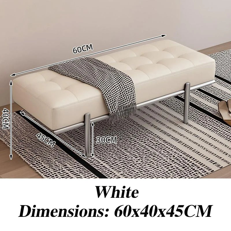 Luxury Leather Ottoman Bench – Hallway Shoe Changing & Lounge Seating