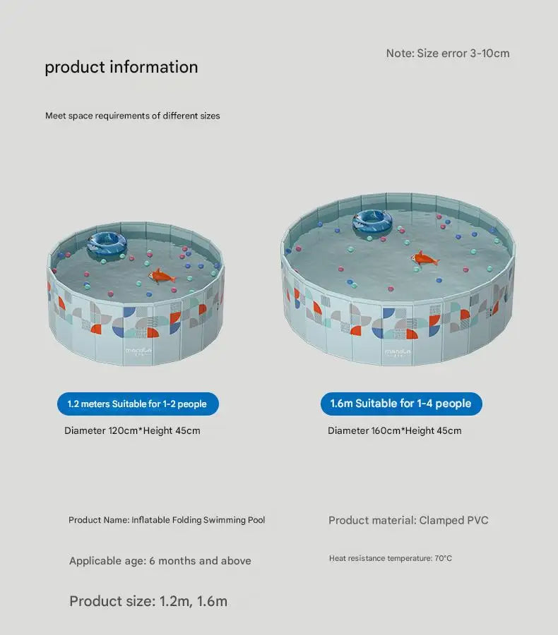 PVC Foldable Non-Inflatable Swimming Pool – Family & Pet Outdoor Pool