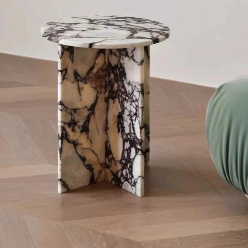 Italian marble side table light luxury Nordic minimalist designer sofa bedroom