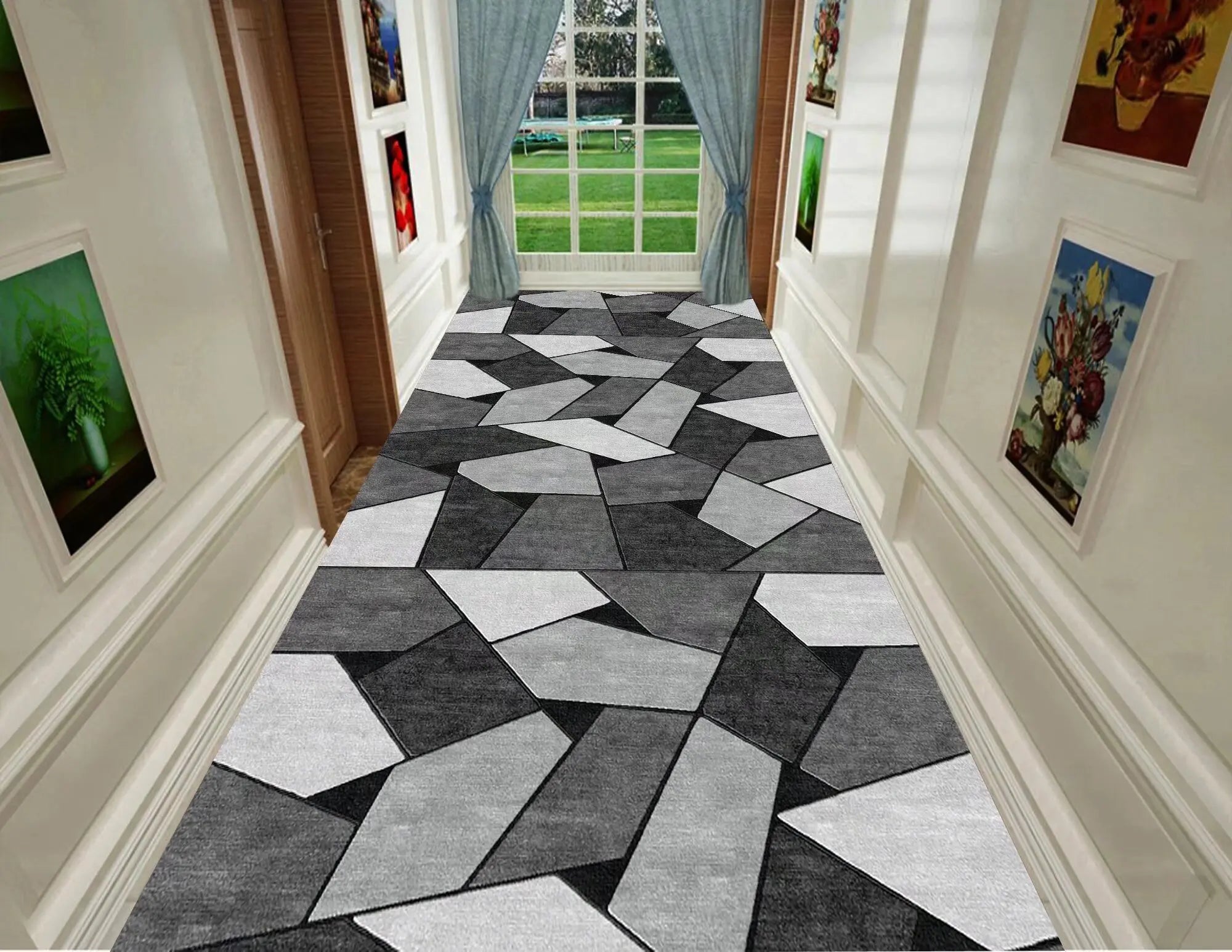 Nordic Modern Villa Long Corridor Carpet Runner Hall Passageway Home Large Rugs Stairway Comfortable Durable Washable Floor Mat