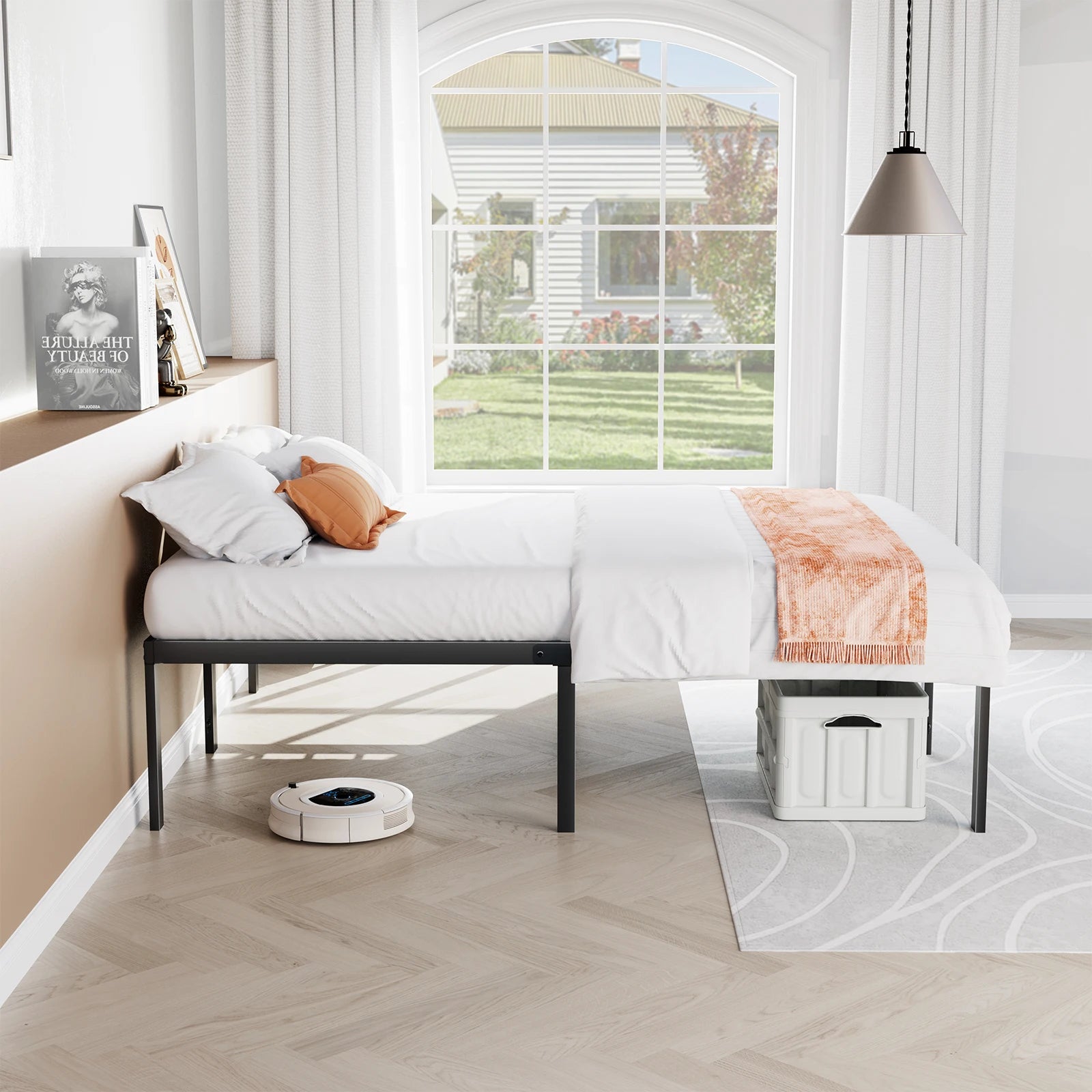 Metal Platform Bed Frame – Twin / Full / Queen / King with Under-Bed Storage