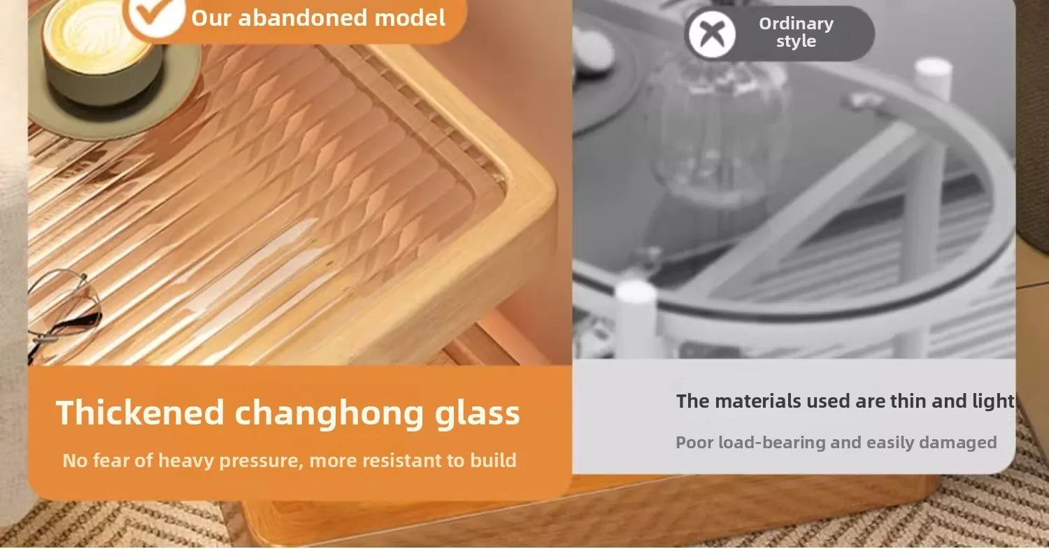 All solid wood bedside table Modern simple bedside table A few light luxury high-end home bedroom bedside storage table