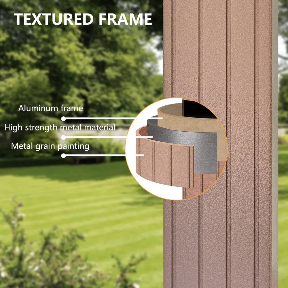 Hardtop Patio Gazebo – 10 ft × 10 ft Aluminum Frame with Double Roof