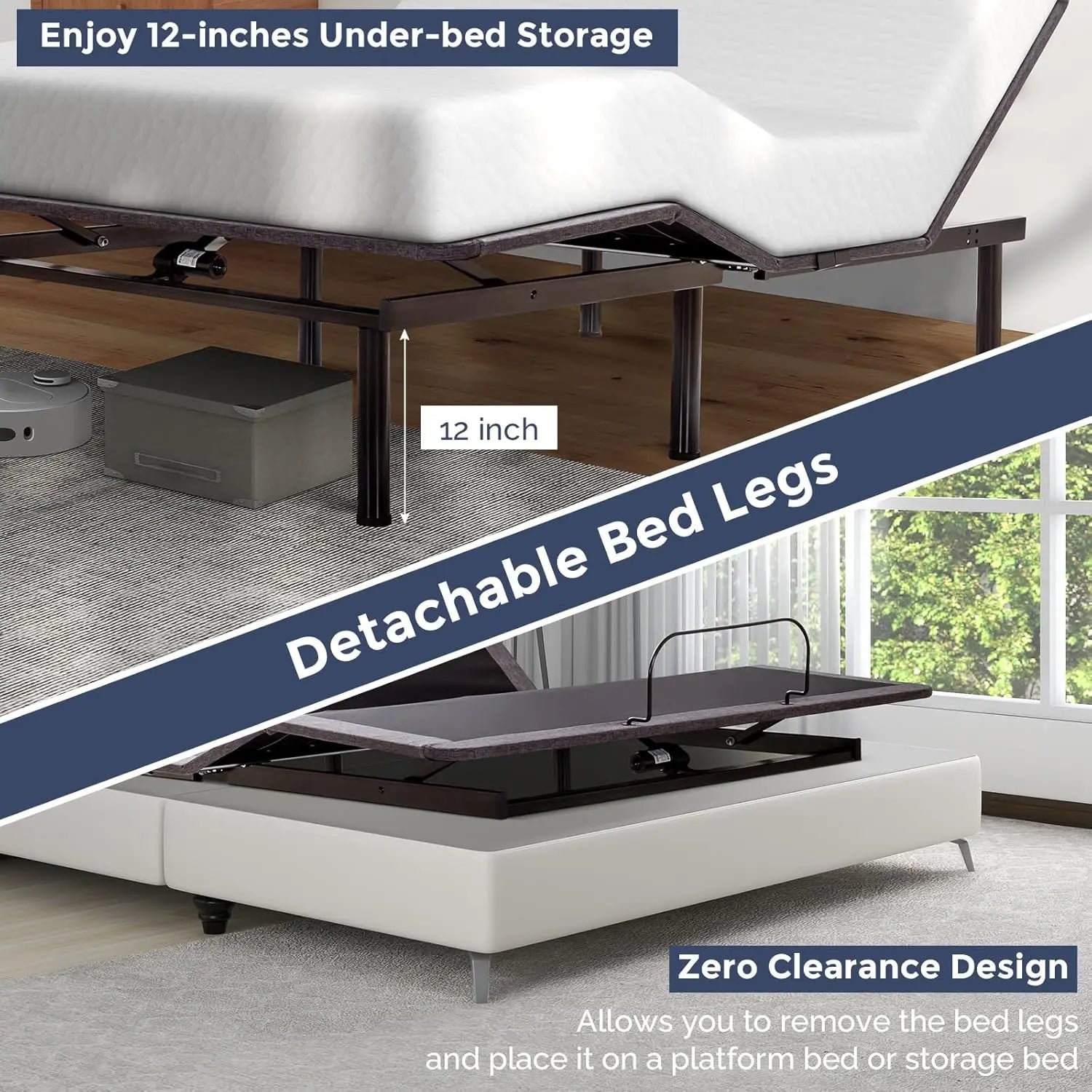 King Adjustable Bed Frame – Zero Gravity with Wireless Remote & Head/Foot Incline