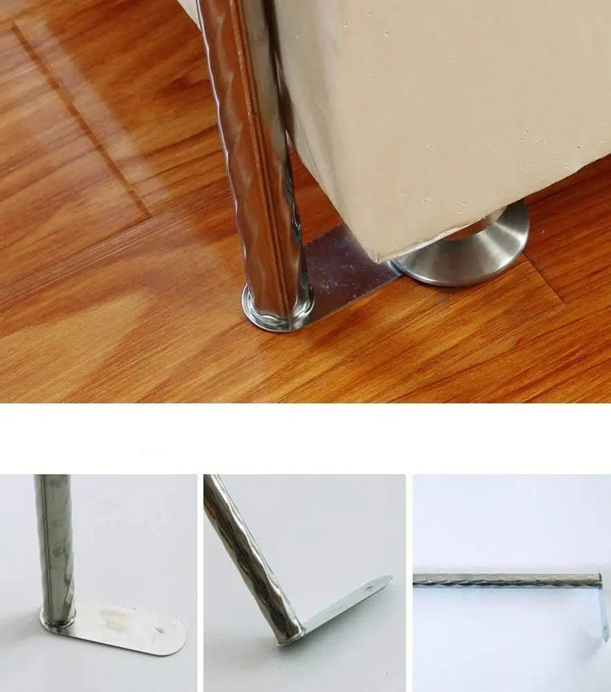 Queen Size Canopy Bed Frame with Stainless Steel Poles – Easy Assembly Bedroom Decor