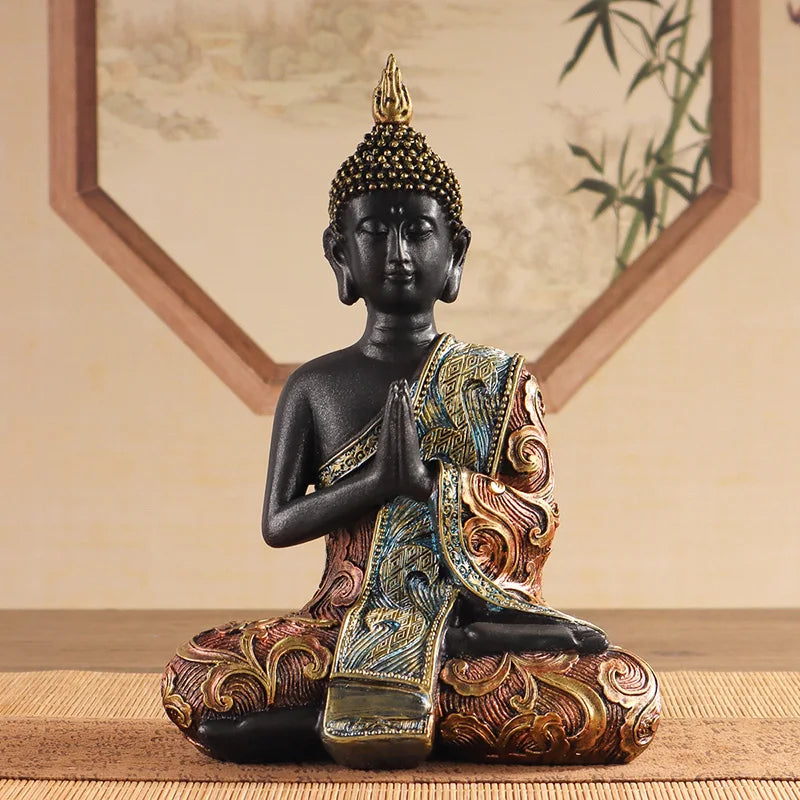 Exquisite Sitting Buddha Statue Sculpture, Religious Artwork Craft, Home Decor Piece, Living Room, Entrance Hall,Office Ornament