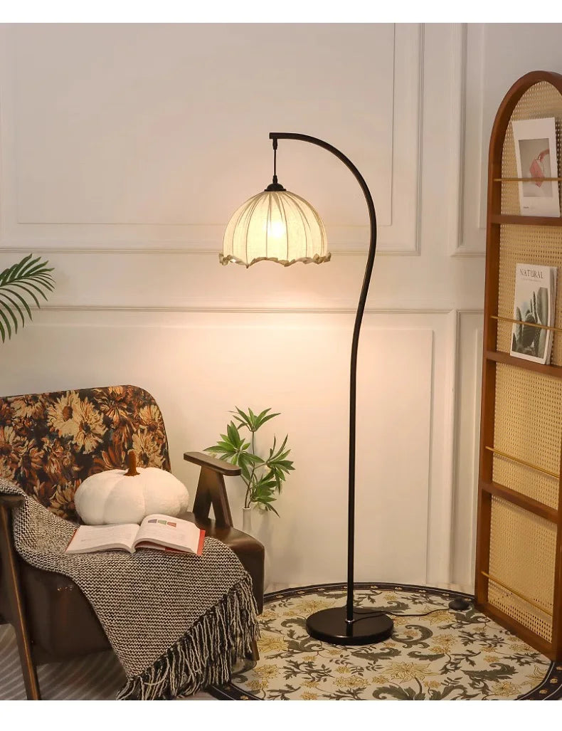 Nordic Linen Fabric Led Floor Lamps Living Room Sofaside Atmosphere Lights Home Lighting Bedroom Bedside Lustre Lamp Fixtures