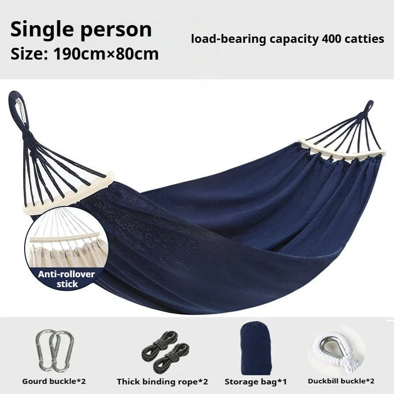Hammock outdoor swing, anti - rollover for outdoor picnic, beach camping. Suitable for indoor use at home, for single or double