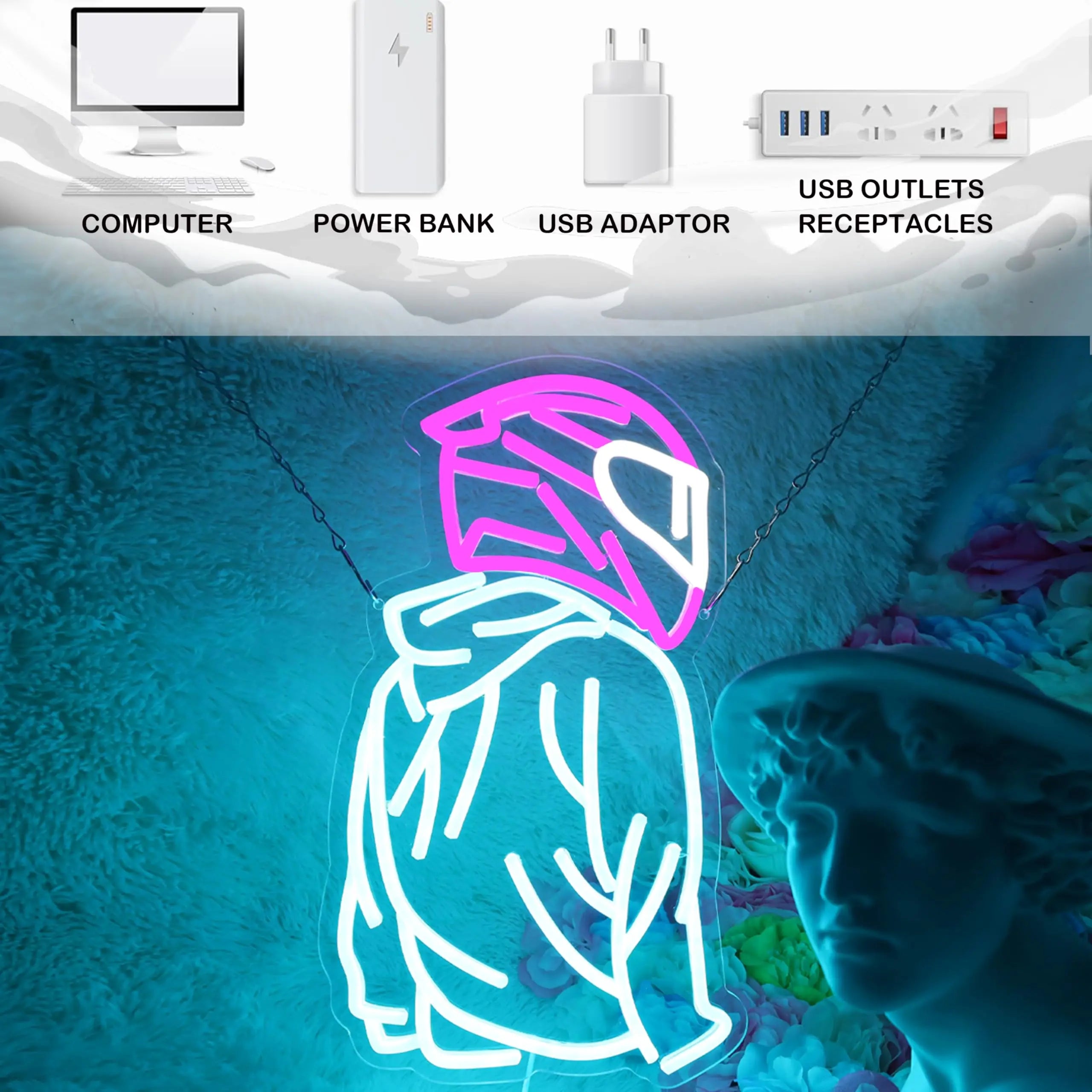 Motorcyclist Neon Sign with Dimmable Motorcycle Helmet LED Light Up for Wall Garage Man Cave Game Room Motorcycle Fan Gift