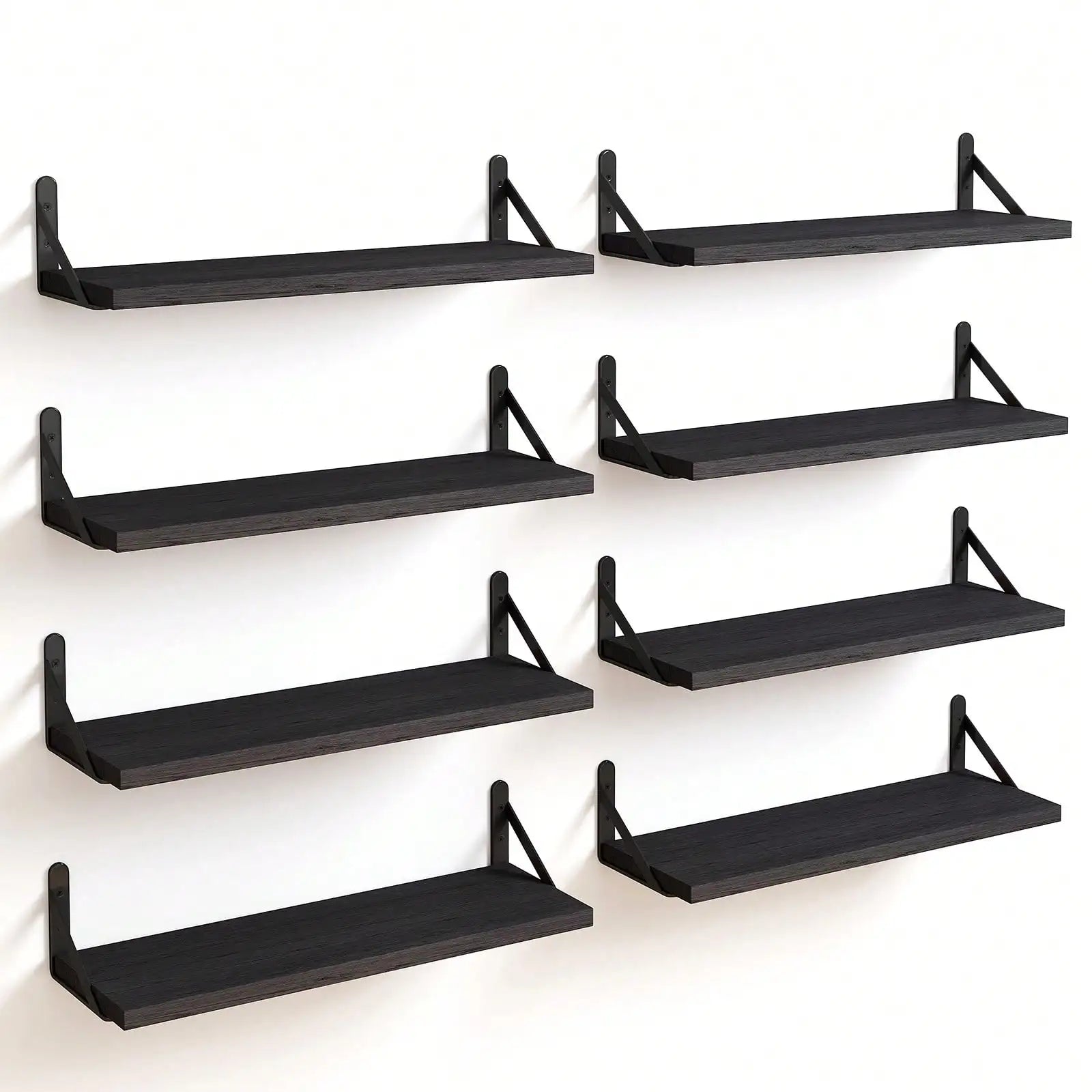 Superlele 5/8pcs Floating Wall Shelves: Multi-Hue Racks for Plants, Photos & Trophies