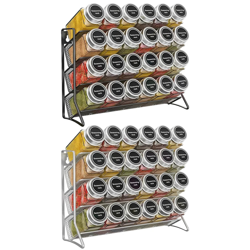 4-Tier Pantry Container Holder – Carbon Steel Cupboard Storage Organizer