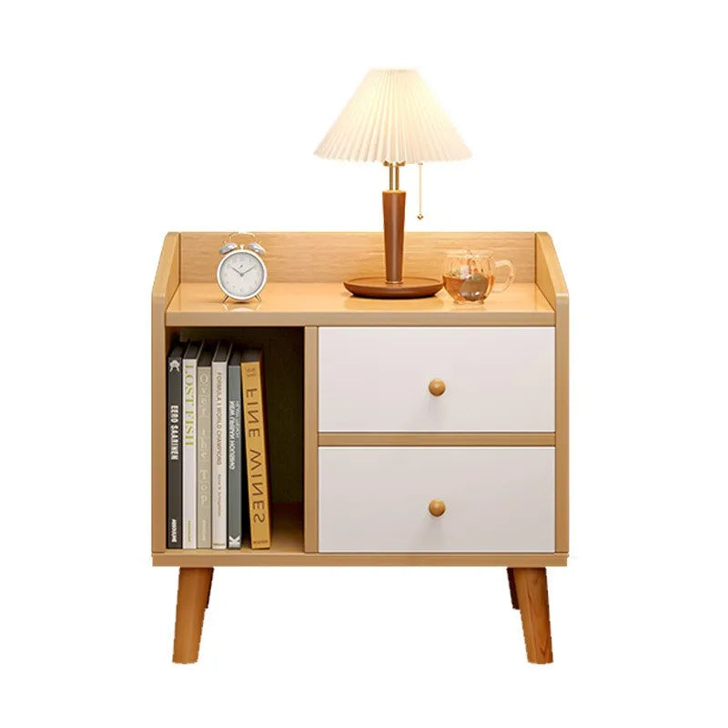 Wuli House Bedside Cabinet – Solid Wood Storage Nightstand