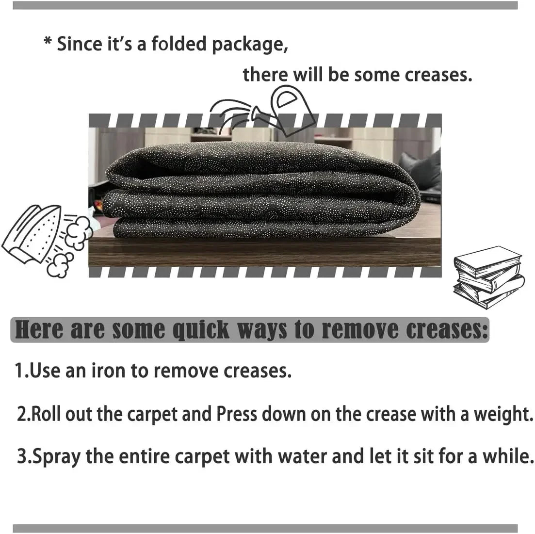 VIKAMA Semi-Circular Line Floor Mat, Anti-Slip Indoor And Outdoor Entrance Door Mat, Home Decoration, Living Room Area Carpet