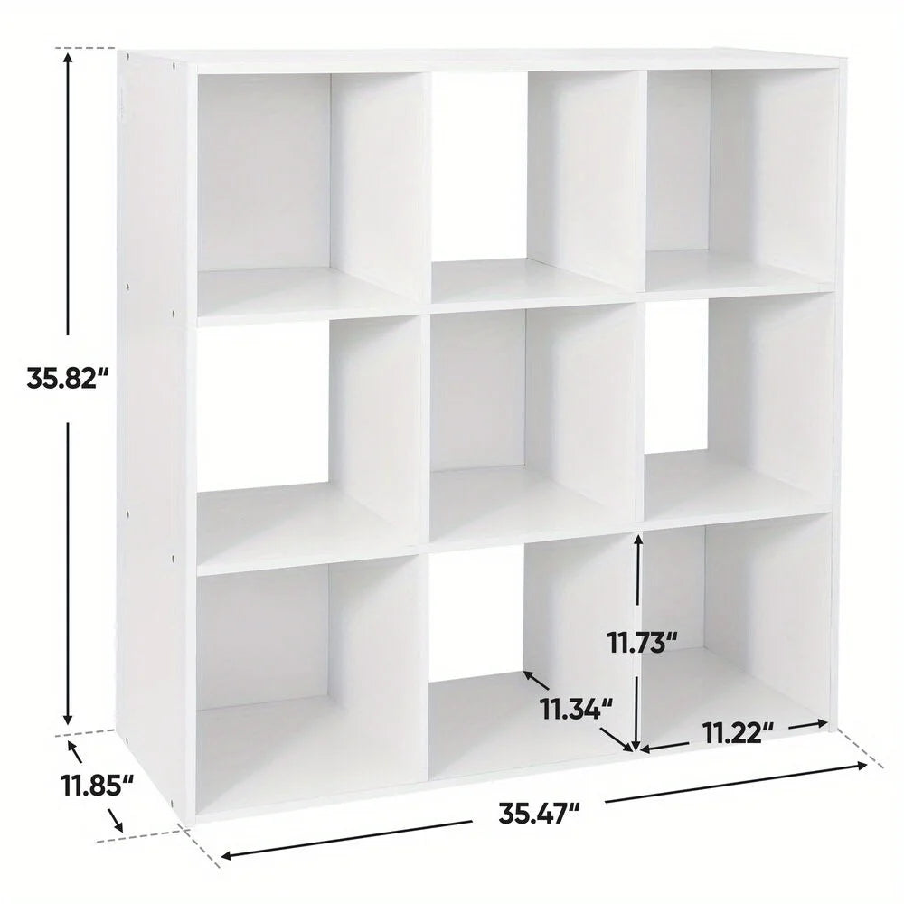 Cube Locker Wooden Bookshelf with White Backing – Modular Storage Organizer
