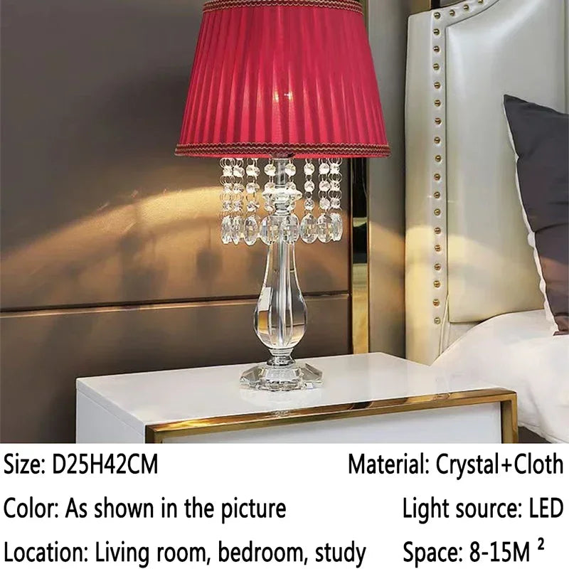Contemporary Crystal Table Lamp Luxurious Living Room Bedroom Study LED Originality Bedside Desk Light