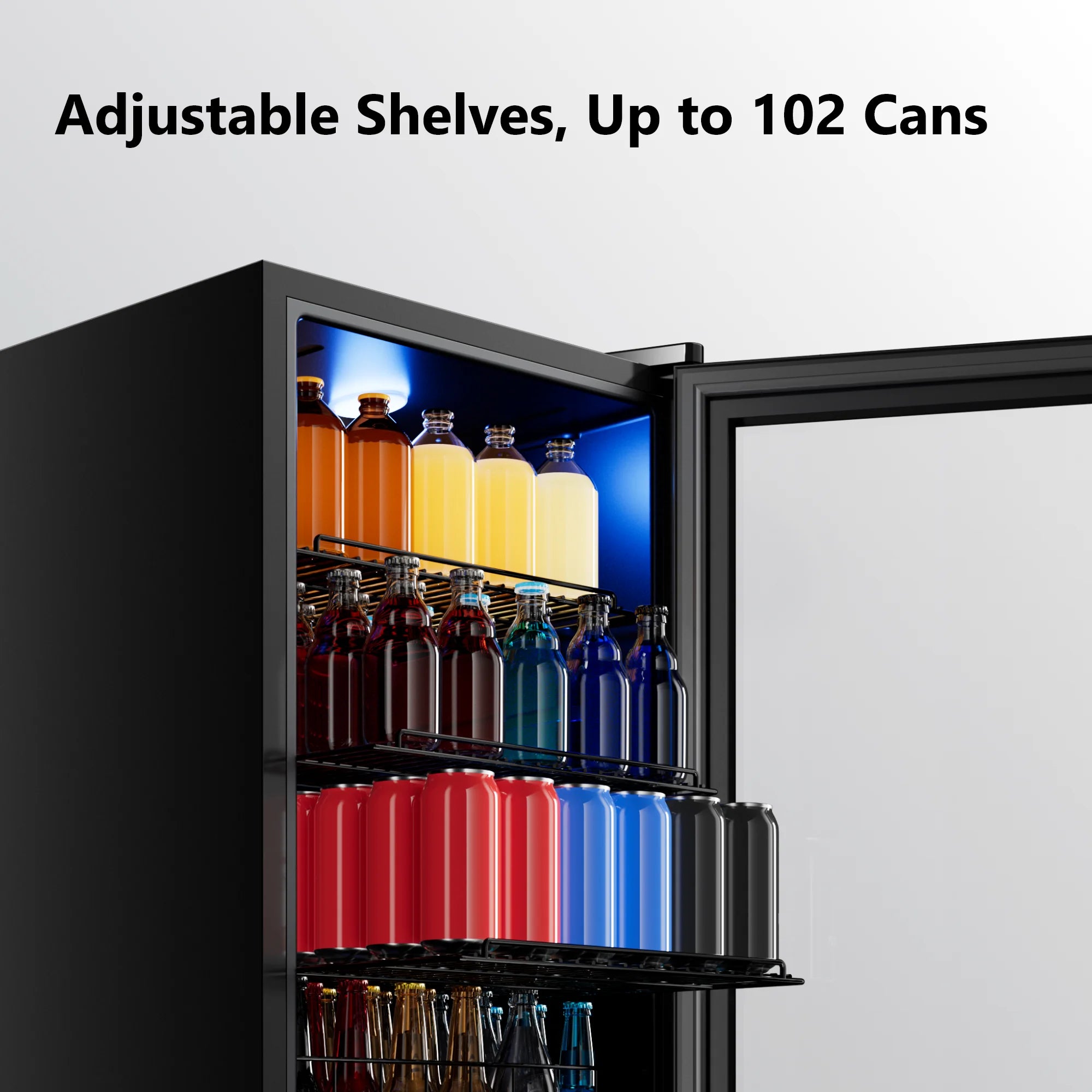 Beverage Refrigerator Cooler - Wine Cabinets, 46/62/88/95/130 L Drink Mini Fridge 34°F-54°F Digital Temperature Control for Home