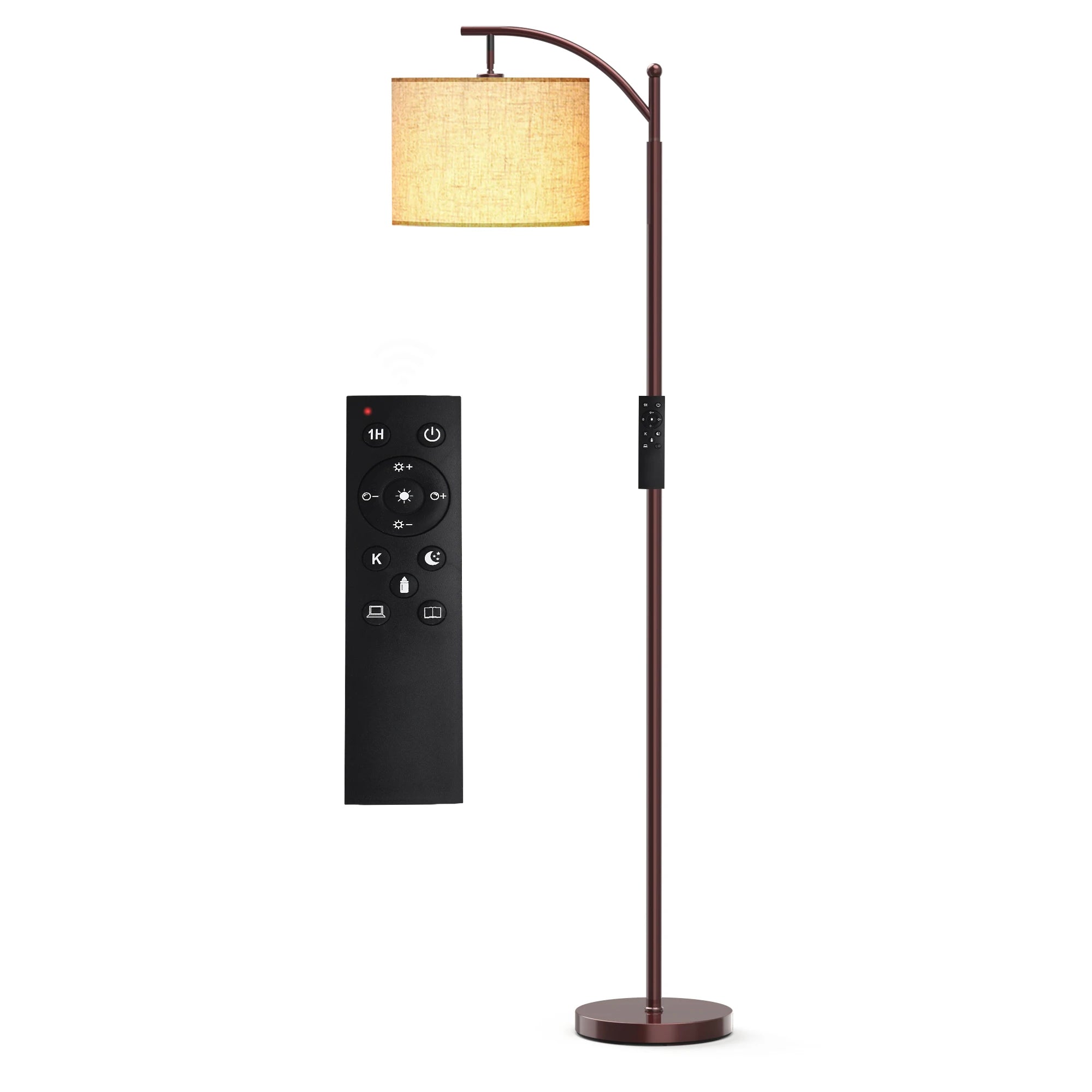 62" Arched Floor Lamp with Remote Control and Bulb Included