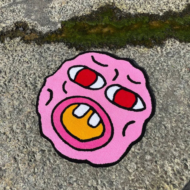 Cherry bom b Anti-slip Imitation Cashmere Carpets Home Door Mat Living Room Plush smiley Rug Home Decor pattern printing custom