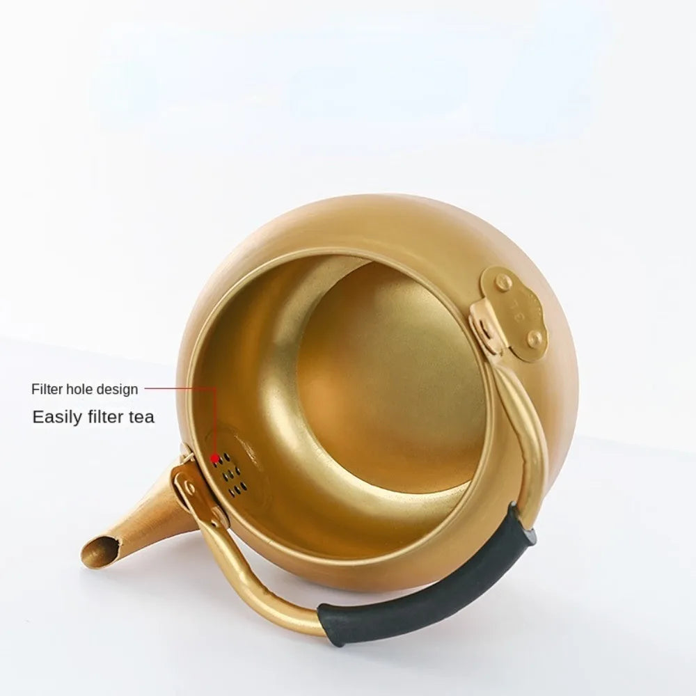 Portable Aluminum Outdoor Kettle – 0.75–4L (Gold Finish)