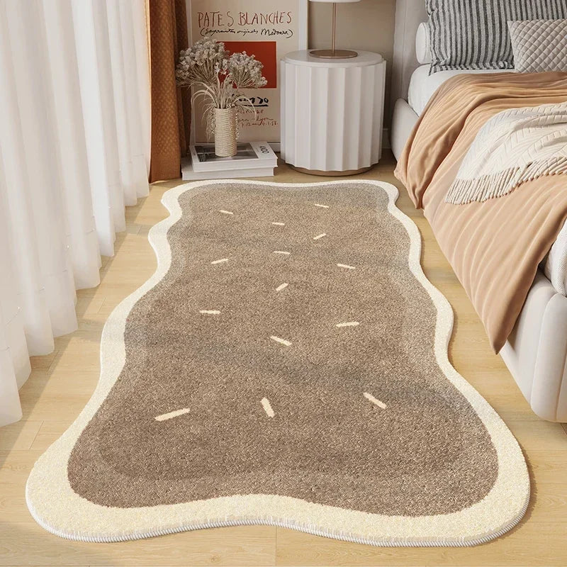 VIKAMA Simple Cream Wind Living Room Bedroom Soft Bedside Rug Home Non-slip Thickened Imitation Cashmere Carpet