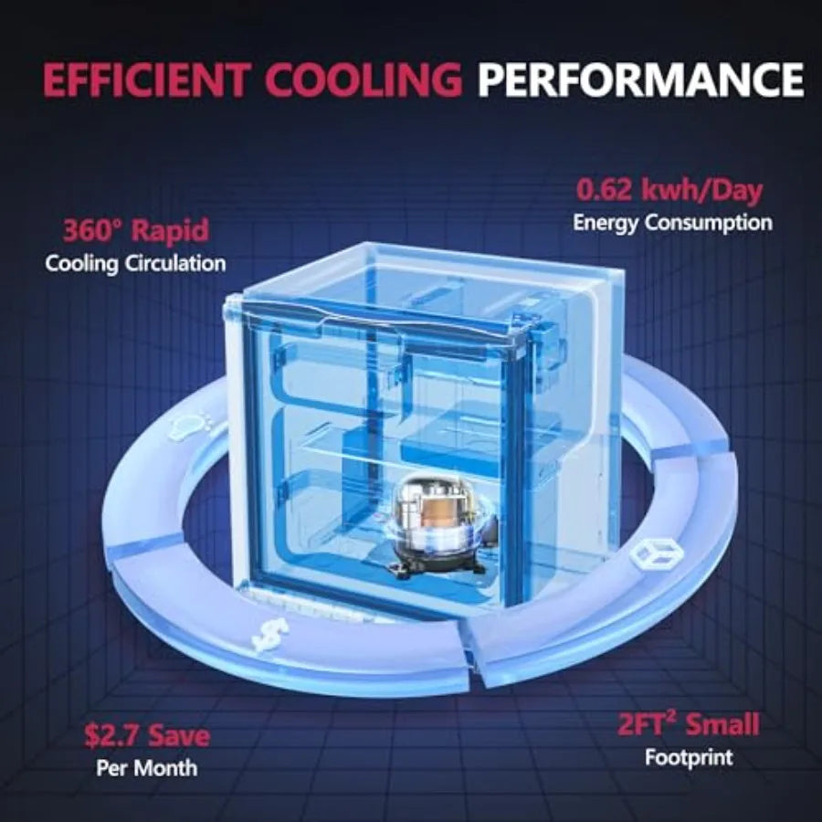 Mini Refrigerator with Freezer – 1.7 Cu.Ft (Reversible Door)