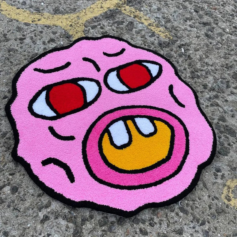 Cherry bom b Anti-slip Imitation Cashmere Carpets Home Door Mat Living Room Plush smiley Rug Home Decor pattern printing custom