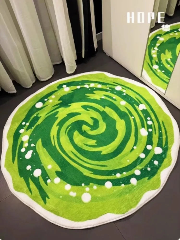 VIKAMA Creative Round Carpet Bedroom Bedside Dirt-Resistant Foot Mat Living Room Sofa Anti-Slip Floor Mat Home Decoration