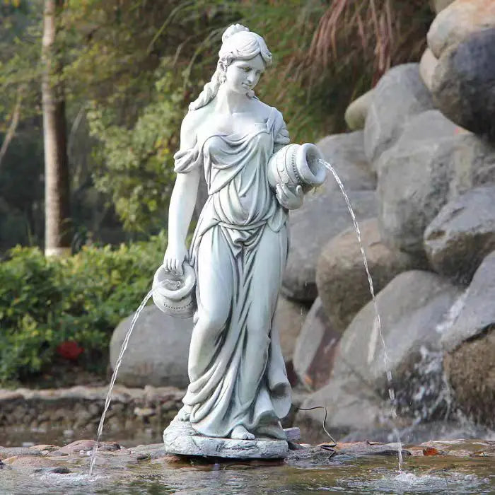 Fiberglass Garden Decoration Beautiful Muse Fountain Mould Concrete Fountain Mould