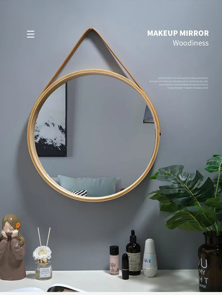 Dormitory Bathroom Toilet Dressing mirror, Wall mounted makeup mirror, easy hanging No punching required