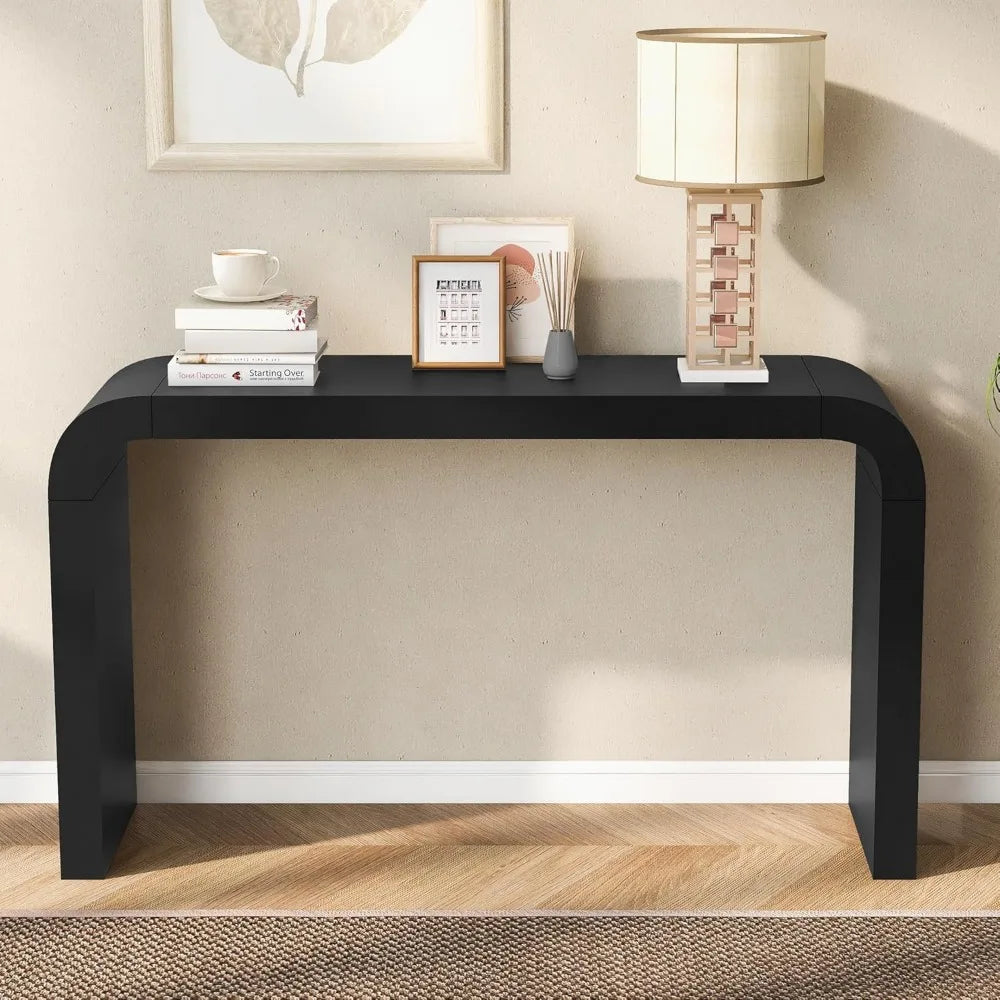 52 Curved Console Table for Entryway Modern Arched Console Tables Entry Way Table Narrow Foyer Table Behind Couch for Corridor L